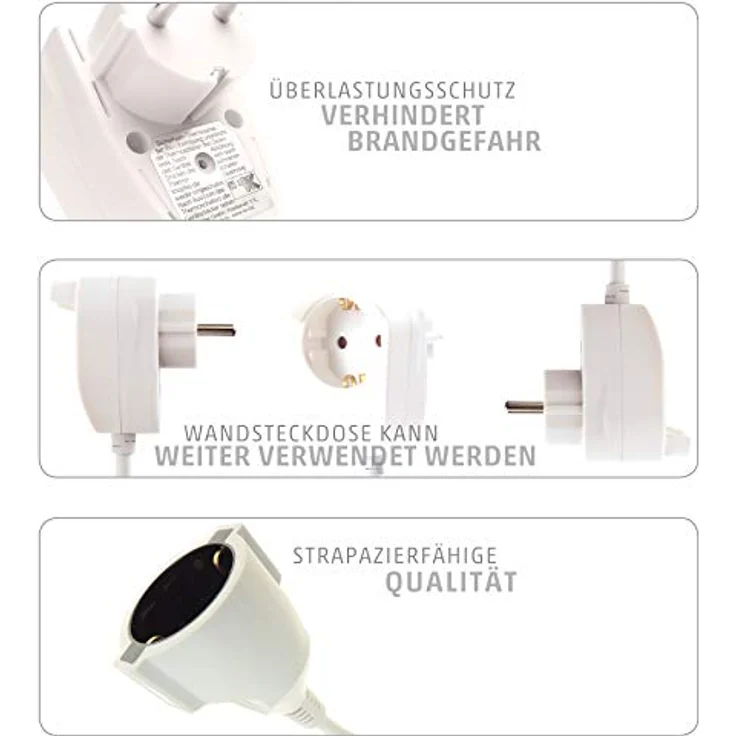 REV Ritter 0016150114 Verlängerung Powersplit 5 m, weiß – Bild 2