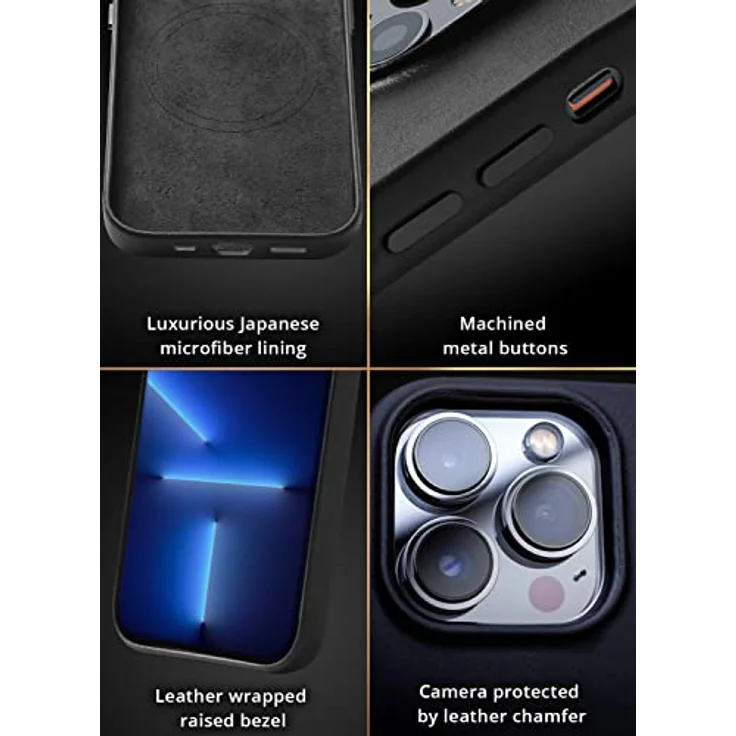 Mujjo Lederhülle für iPhone 14 Pro Max | MagSafe Hülle | Apple iPhone 14 Pro Max MagSafe Schutzhülle für iPhone 14 Pro Max aus Leder mit MagSafe, Apple iPhone 14 Pro Max – Bild 5