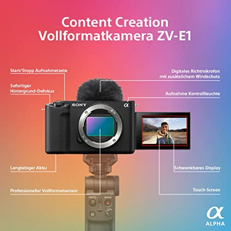 Sony ZV-E1 | Content Creation Vollformatkamera(kompakt und leicht, 4K60p, 12,2 Megapixel, 5 Achsen- und digitale Stabilisierung) – Bild 4