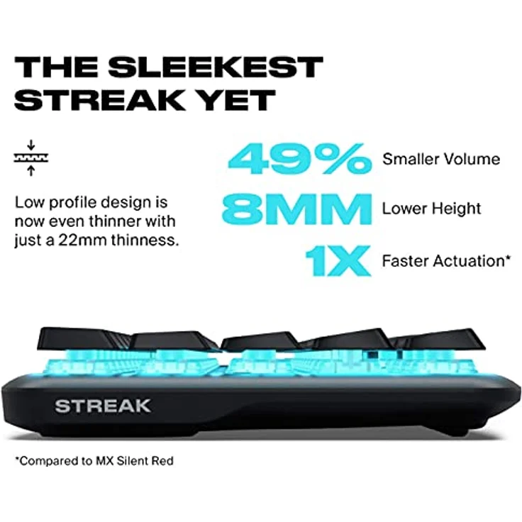 Fnatic STREAK65 Compact RGB Gaming Mechanical Keyboard - Silent Speed Linear Switches - 65% Layout - Low Profile - Esports Keyboard (Nordic Layout; QWERTY) – Bild 4