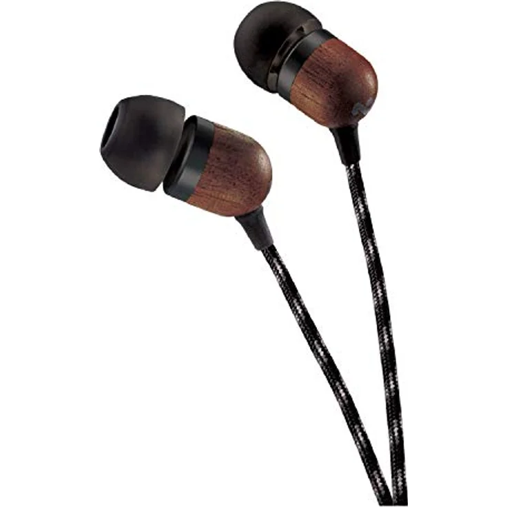 House of Marley Smile Jamaica In-Ear Kopfhörer, 1-Knopf Steuerung, Geräuschisolierung, 9,2mm Treiber, Mikrofon, Gelaufsätze in 2 verschiedenen Größen, verwicklungsfreies Kabel, Signature black – Bild 5