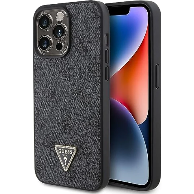 CG MOBILE GUESS GUHCP15XP4TDPK Hülle für iPhone 15 Pro Max 6.7'' Schwarz hardcase Leather 4G Diamond Triangle – Bild 1