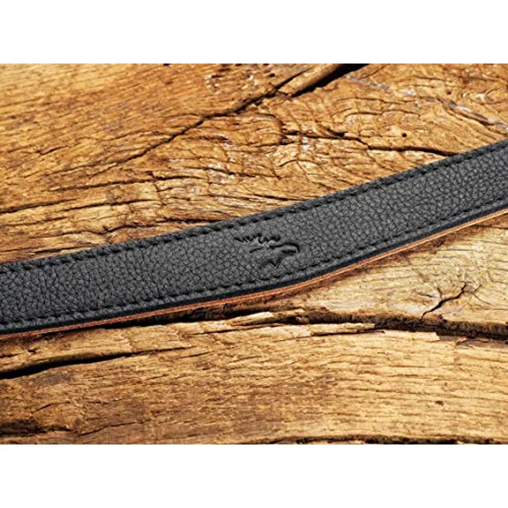 EDDYCAM 3502 Schwarz-Natur 35 mm Kameragurt, Lederkameragurt, Elchlederkameragurt, – Bild 3