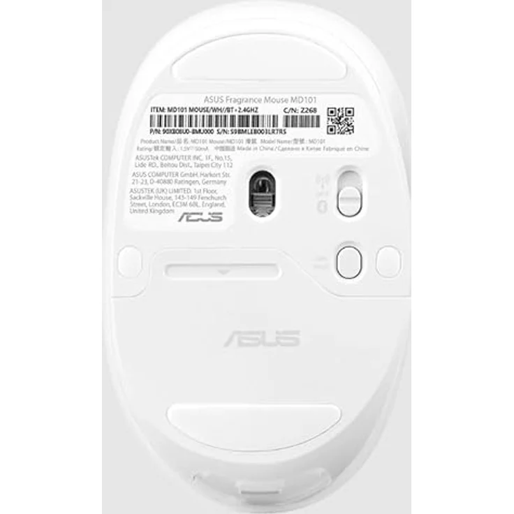 ASUS MD101, Kabellose Maus mit 2400 DPI, ergonomischem Design und Bluetooth-Verbindung, weiss – Bild 5
