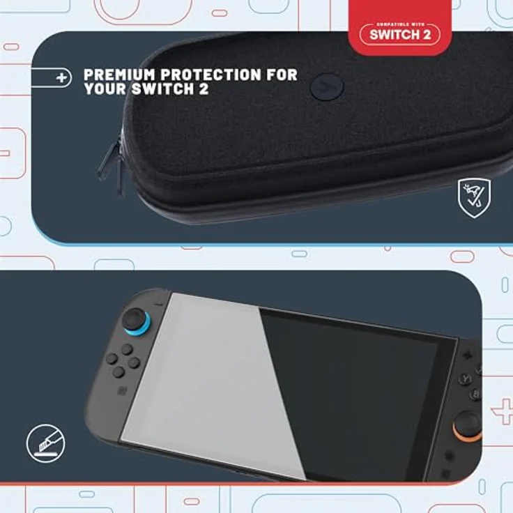 STEALTH Premium Travel Kit für Nintendo Switch 2, inkl. Hartschalen-Tasche, 9H-Glas-Schutzfolie und USB-C Kabel – Bild 6