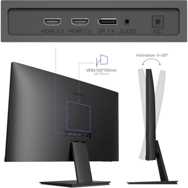 KOORUI N07 Monitor, 27 Zoll 4K UHD mit IPS-Technologie und Eye-Care Mode, schwarz – Bild 5