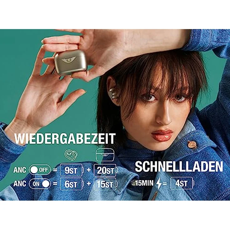 Fresh 'n Rebel Twins Elite, kabellose In-Ear-Bluetooth-Kopfhörer mit Adaptive Hybrid Noise Cancelling, Personal Sound by Audiodo, Mulitpoint Bluetooth, ENC-Mikrofon, 29 h Spielzeit (Silky Sand) – Bild 2