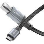 Sonero USB 2.0 Kabel, Verbindungskabel C-Stecker auf B-Stecker, 480 MB/s, space grey/schwarz, 1,00m