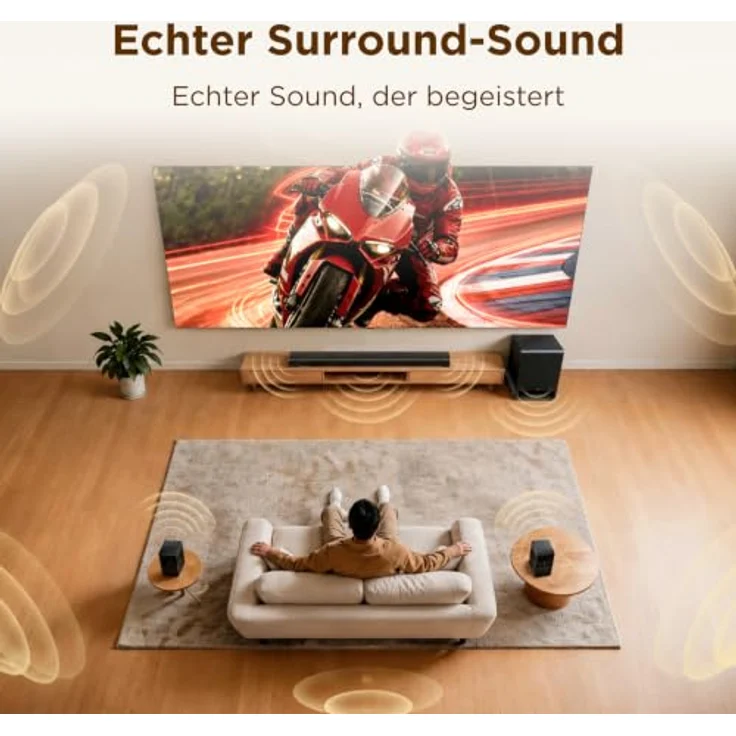 TCL S65K 5.1-Kanal-Dolby-Atmos-Soundbar mit kabellosem Subwoofer und speziellen Surround-Lautsprechern – Bild 3