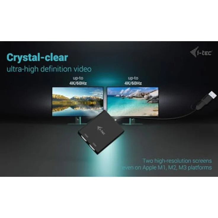 i-tec USB-A/USB-C Dual 4K HDMI VideoAdapter, DisplayLink, 2x HDMI, Windows 10/11, macOS, Linux Ubuntu - Schwarz – Bild 6