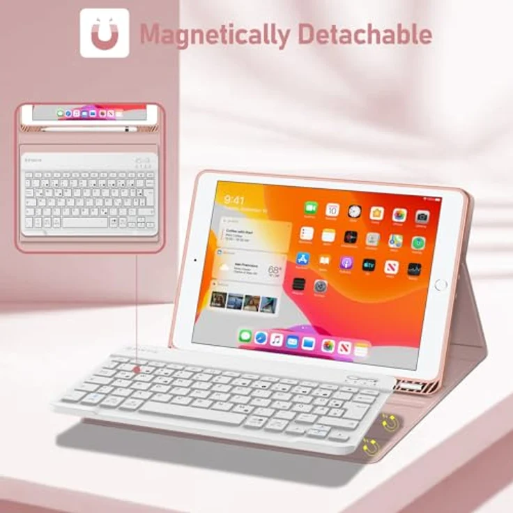 Fintie Tastatur Hülle Case Cover für iPad 10.2 Pencil Halter QWERTZ – Bild 6