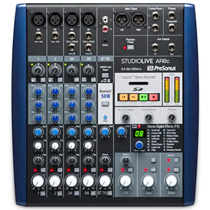PreSonus StudioLive AR8c 8-Kanal USB-C Hybrid Digital/Analog Performance Mixer, ohne Strom – Bild 1