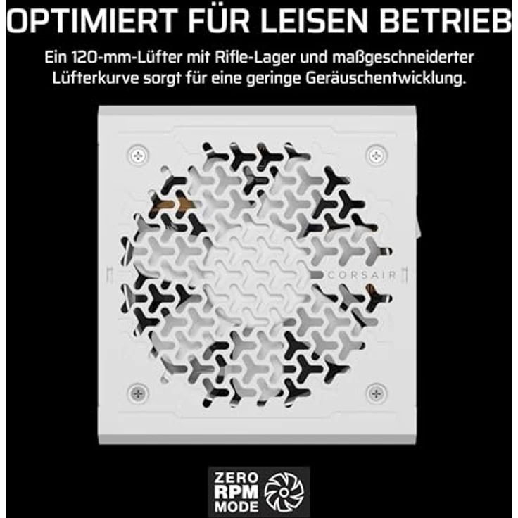 Corsair RM1000e (2025) Vollmodulares, geräuscharmes ATX-Netzteil in Weiß mit 105°C-Kondensatoren – Bild 5