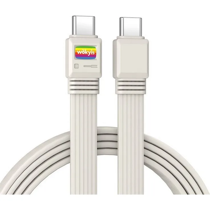 Wokyis USB4-Flachkabel UCC01, USB-C zu USB-C, 1 m, Retro Gelb, 240 W, verwicklungsfrei, abwärtskompatibel