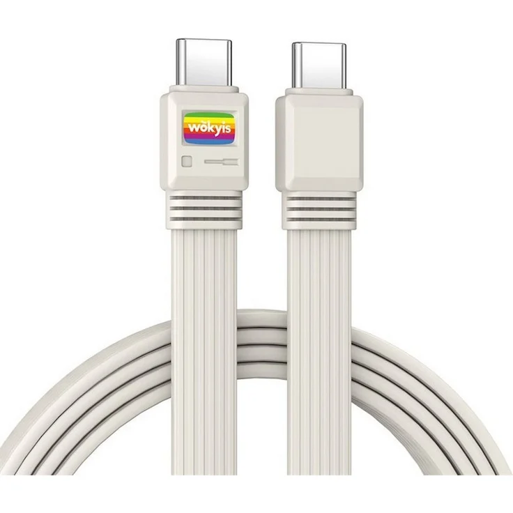 Wokyis USB4-Flachkabel UCC01, USB-C zu USB-C, 1 m, Retro Gelb, 240 W, verwicklungsfrei, abwärtskompatibel