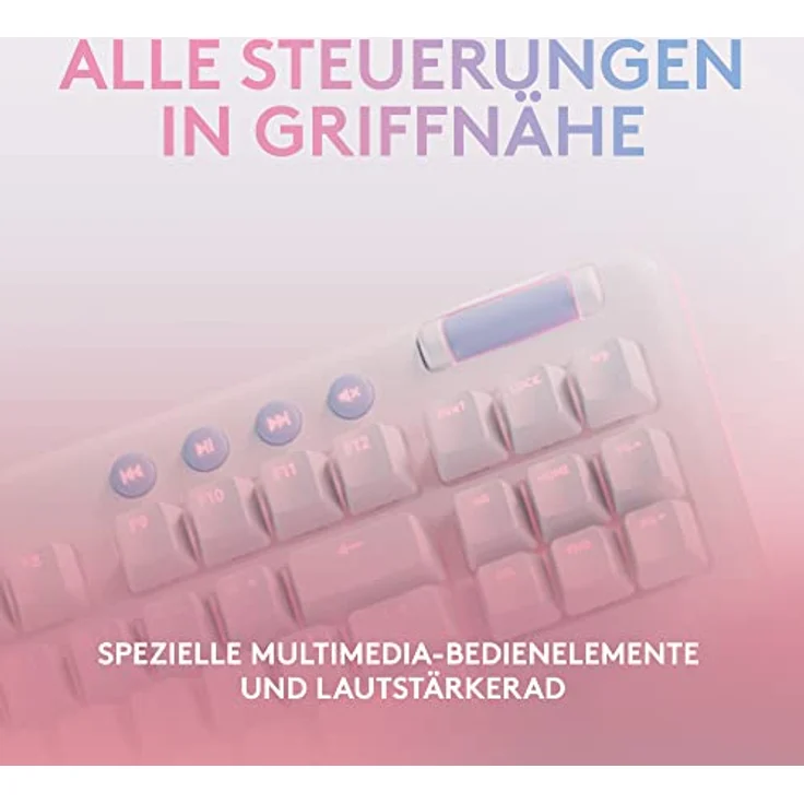 Logitech G715 kabellose Tastatur mit LIGHTSYNC-RGB-Beleuchtung, LIGHTSPEED, Taktile Switches (GX Brown) und Handballenauflage, PC/Mac - Weiß – Bild 5
