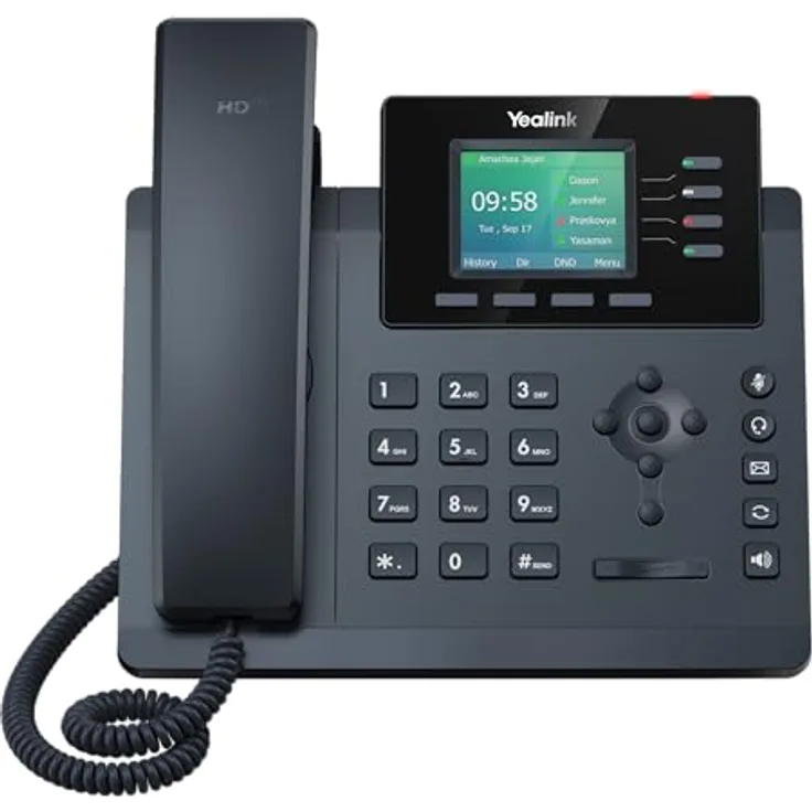 Yealink SIP-T34W, VoIP-Telefon mit integriertem Wi-Fi, HD-Audioqualität und 2,4-Zoll-Farbdisplay