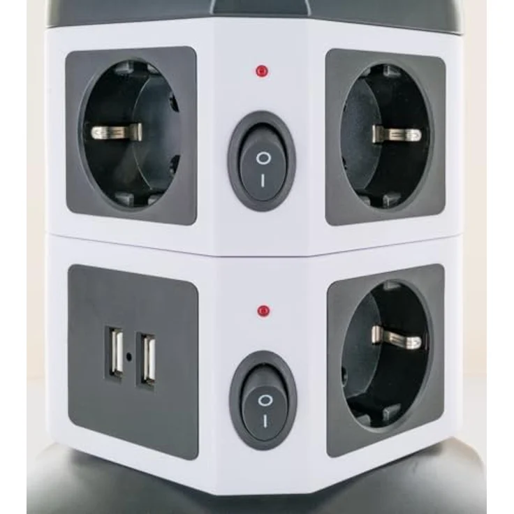 Schwaiger Steckdosentower 7xSchuko+2x USB (1.80 m) – Bild 5
