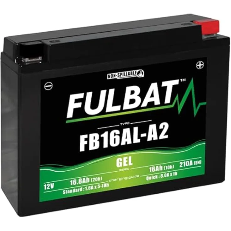 Fulbat FB16AL-A2 Gel, Fahrzeugbatterie (12 V, 16 Ah, 210 A), wartungsfrei, wasserdicht, sofort einsatzbereit