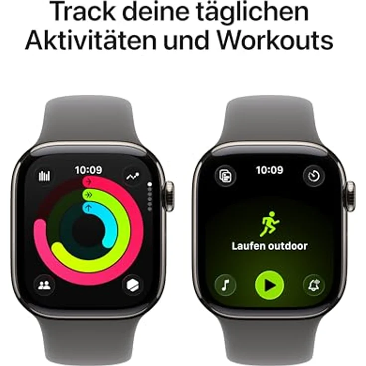 Apple Watch Series 11 Cellular, 42 mm, Titaniumgehäuse Natur, Sportarmband Grau - S/M – Bild 3