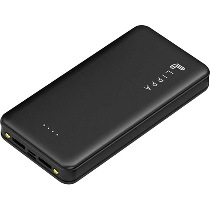 Lippa 20.000 mAh Powerbank mit 2 x USB-A Output, kompakt und leicht, schwarz