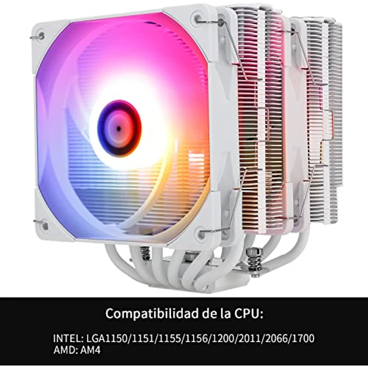 Thermalright Peerless Assassin 120 White ARGB CPU Air Cooler,6 Heat Pipes, Dual 120mm TL-C12W-S PWM Fan, Aluminio Heatsink Cover,AGHP Technology, para AMD AM4 AM5/Intel LGA 1700/1150/1151/1200/2066 – Bild 3