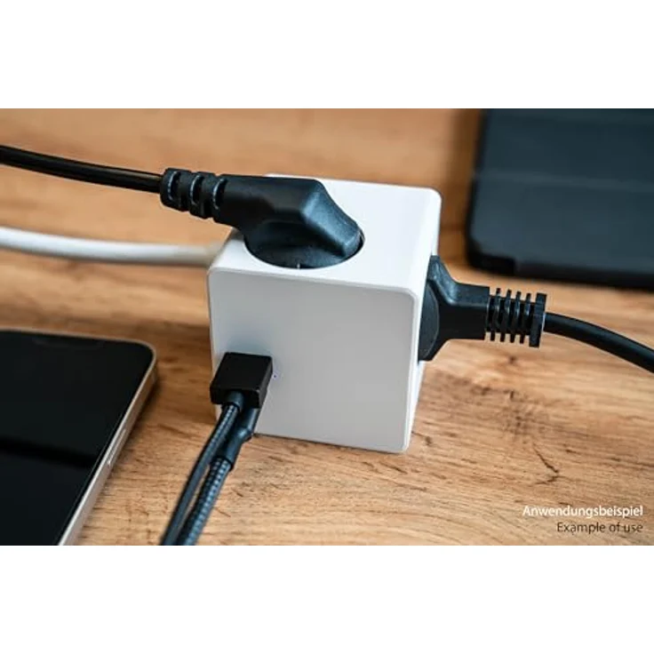 Kabelmeister Steckdosenverteiler, USB-C Port mit Power Delivery 3.0, kompakter Würfel in Weiß – Bild 5