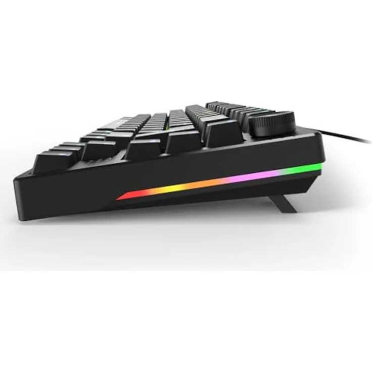 Sharkoon SKILLER SGK25, Gaming-Tastatur mit RGB-Beleuchtung, anpassbaren Schaltern und praktischem Drehregler – Bild 7