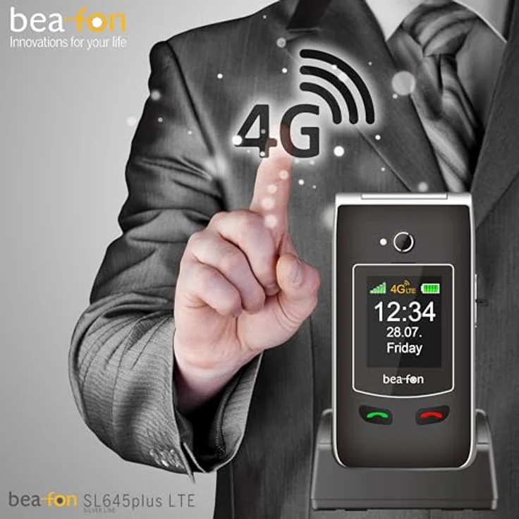 Beafon SL645plus LTE, Klapphandy mit 3 MP Kamera, 2.8" Display, 1000 mAh, Schwarz/Silber, Single SIM – Bild 3