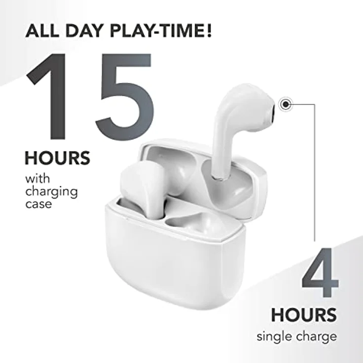 Music Sound | Swag - Kabelloses Kapsel-Headset - Wiedergabezeit bis 20 Stunden - Bluetooth - weiß – Bild 4