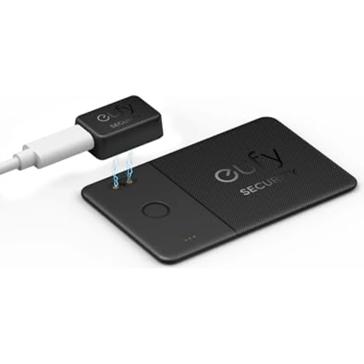 eufy SmartTrack-Karte E30, Wiederaufladbarer Bluetooth-Tracker, wasserabweisend, schwarz, kompatibel mit Apple "Wo ist?" – Bild 1