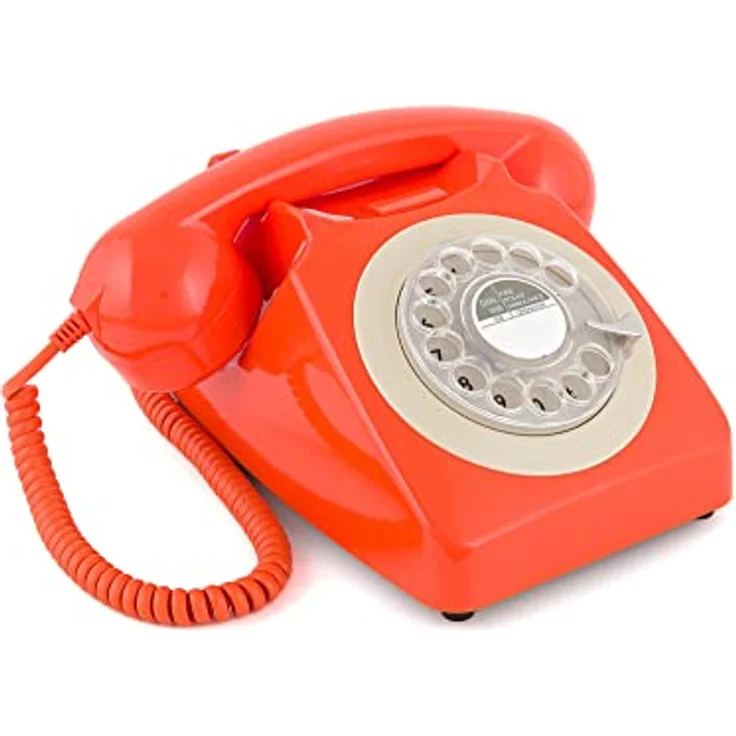 GPO 746ROTARYORA Retro Telefon mit Wählscheibe im 70er Jahre Design - Orange – Bild 8