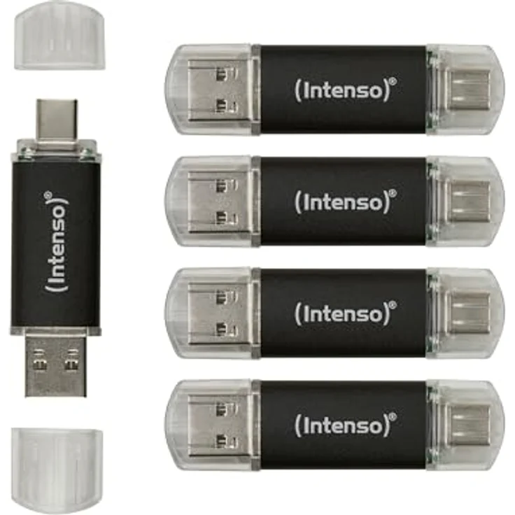 Intenso Twist Line USB Stick, 32 GB mit USB-A und USB-C, Schwarz, bis zu 70 MB/s Transferrate – Bild 2