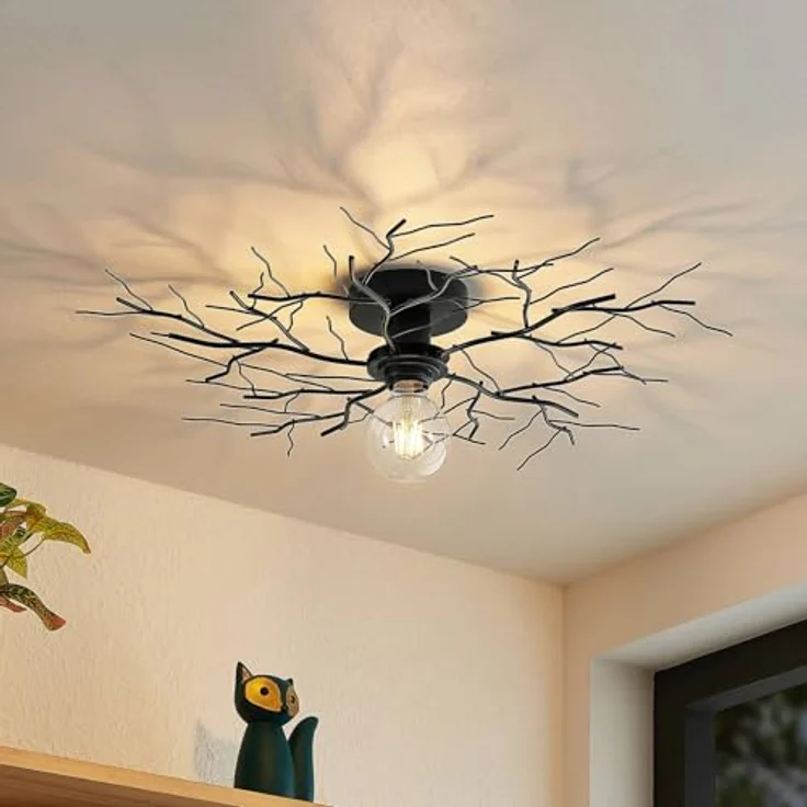 Lindby Deckenlampe 'Vetki' (Modern) in Schwarz aus Metall (1 flammig, E27) - Deckenleuchte, Lampe, Wohnzimmerleuchte – Bild 2