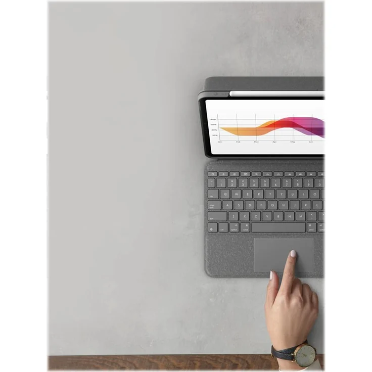 Logitech Folio Touch, KeyboardDock mit Trackpad für iPad Air 4, Oxford grau, FR (920-009958) – Bild 11