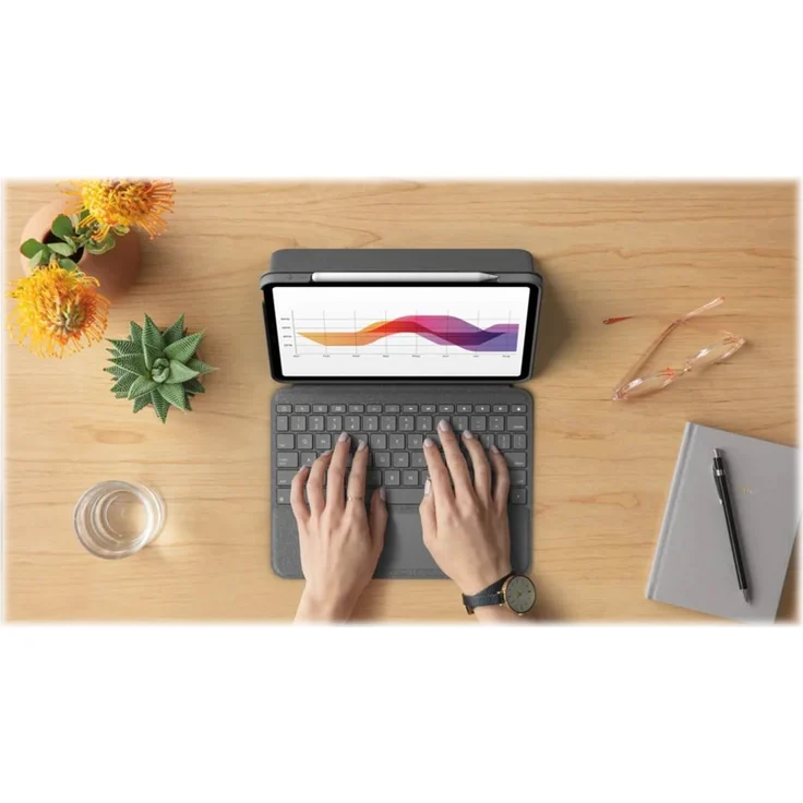 Logitech Folio Touch, KeyboardDock mit Trackpad für iPad Air 4, Oxford grau, FR (920-009958) – Bild 15
