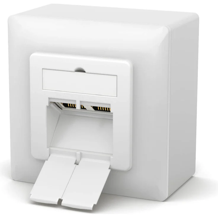 Netzwerkdose CAT.6A mit 2x RJ45 Port Aufputz - Unterputz – Bild 1