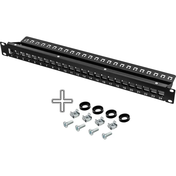 Keystone Patchpanel, 24 Port, slim, schwarz