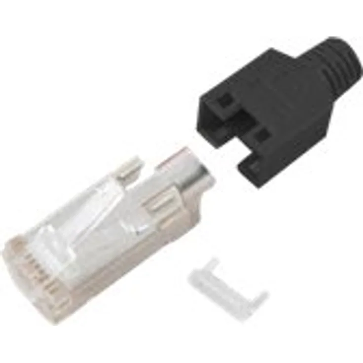 Hersteller: HIROSE RJ45-Hirose Stecker STP, TM11 schwarz,100 Stück, 3 Elemente, Cat.5e Bis 100 MHz (Cat.5e) für LitzenGeschirmte AusführungAderisolierung ca. 0.9 - 1.0 mmKabeldurchmesser max. 5.8 mmDas Set besteht aus RJ-Stecker, Knickschutztülle und Guid