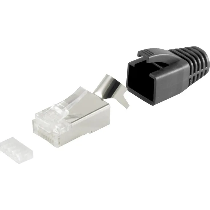 Helos RJ45 Stecker Set, schwarz, VPE 10