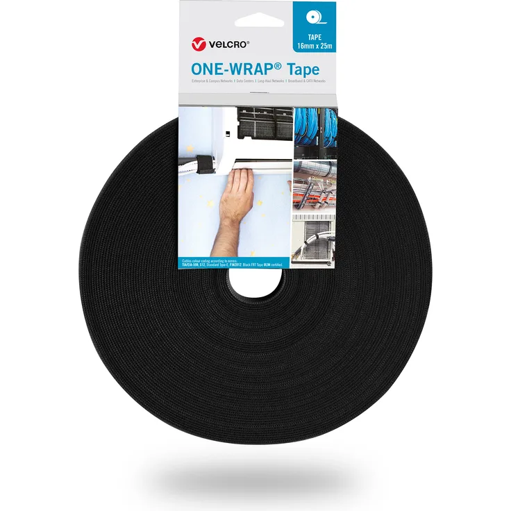 VELCRO One Wrap Band 25m - 50mm Schwarz VEL-OW64179