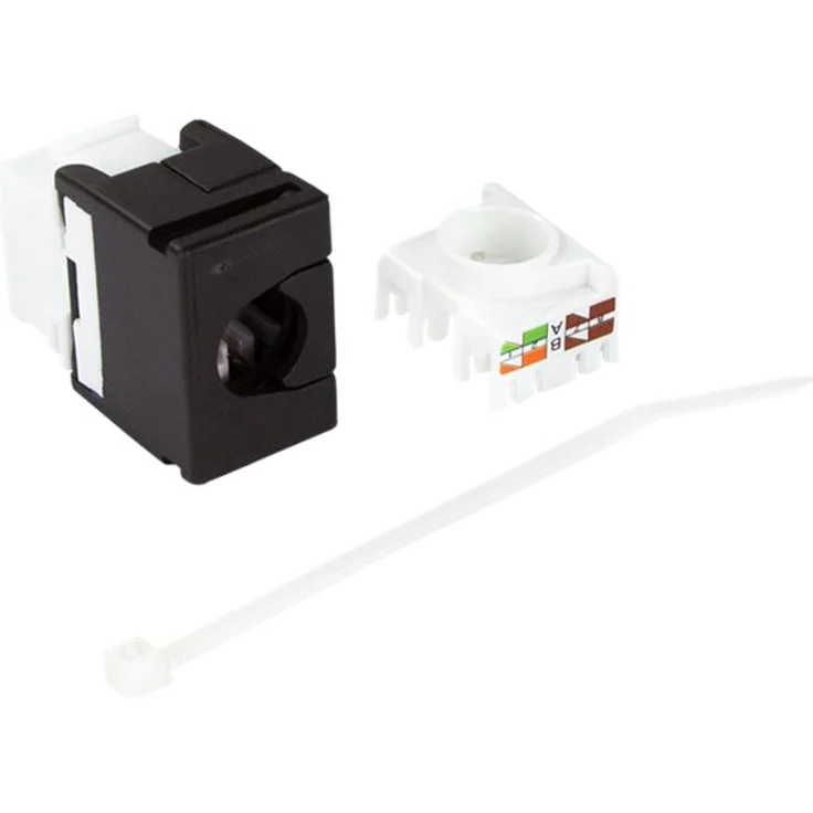 LogiLink NK4028 Cat.6A Keystone Buchse UTP AWG22-26 17,4mm weiß-schwarz werkzeugfrei – Bild 2