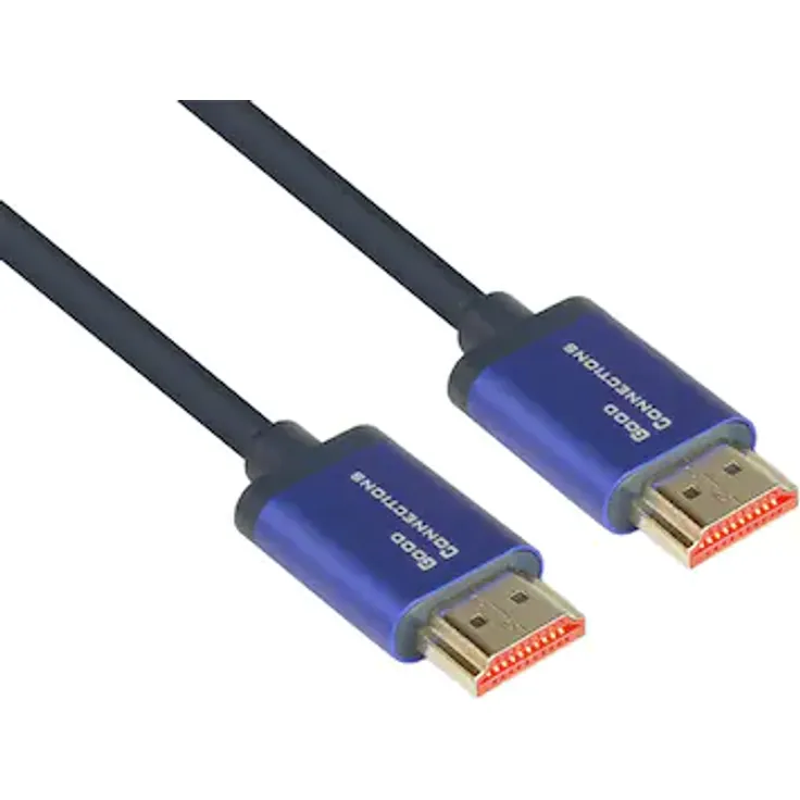Ultra-High-Speed HDMI 2.1 SmartFLEX Kabel, 8K UHD-2 - 4K UHD, Aluminiumgehäuse, CU, dunkelblau, 0,5