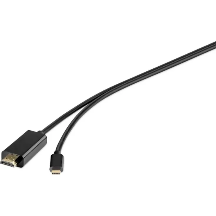 Renkforce USB - HDMI Anschlusskabel 1.80m Schwarz (1x USB-C Stecker - 1x HDMI-Stecker)