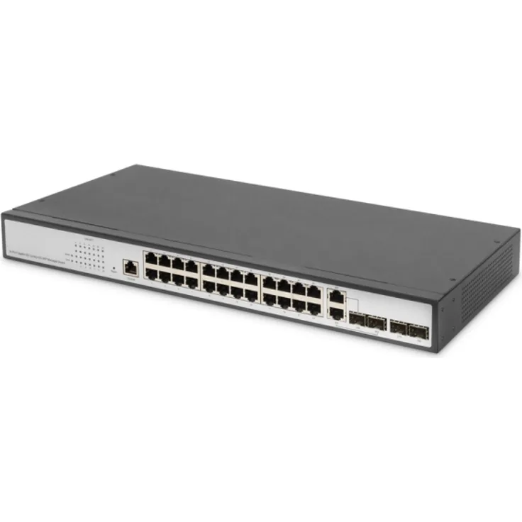 DIGITUS 24-Port Gigabit Layer 2 Switch 24-port + 2 combo and 2 SFP uplink port