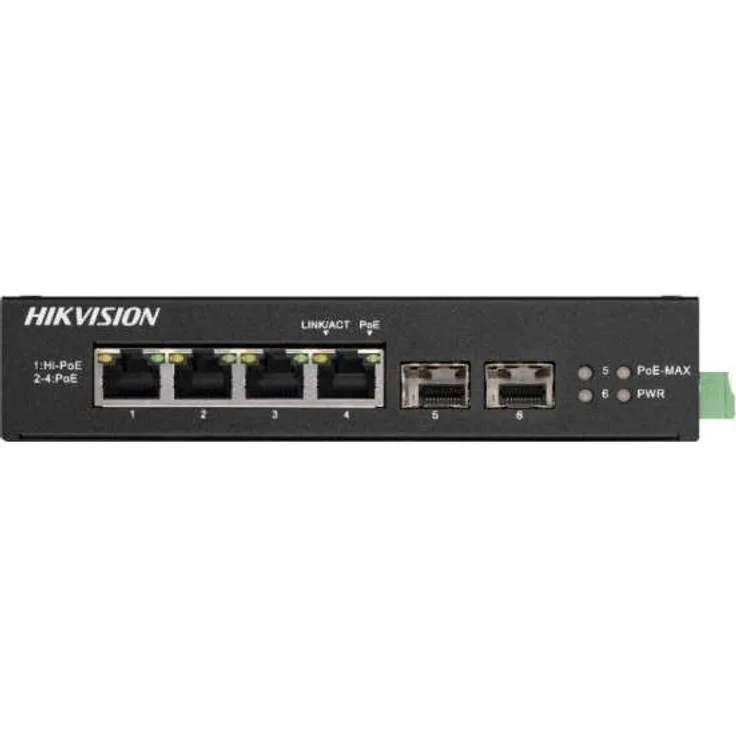 Hikvision DS-3T0506HP-E-HS 4 Port Gigabit Unmanaged Harsh POE Switch