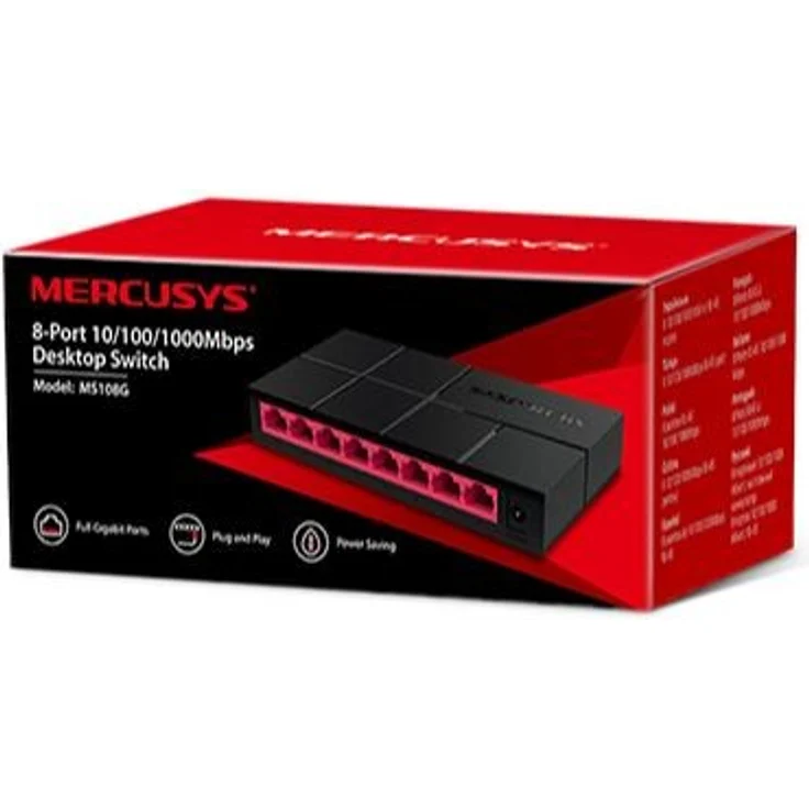 TP-LINK MERCUSYS MS108G 8xTP 10-100-1000Mbps 8port switch – Bild 1