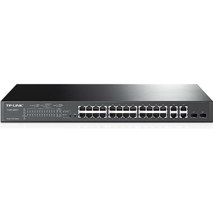 TP-Link Smart PoE Switch T1500-28PCT - Switch - 24 Anschlüsse - an Rack montierbar