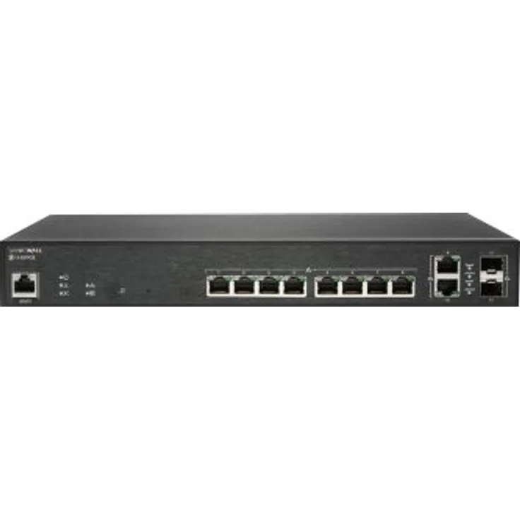 SonicWall SWS12-10FPOE Managed L2 Gigabit Ethernet (10-100-1000) Schwarz Power over Ethernet (PoE) (02-SSC-2464)
