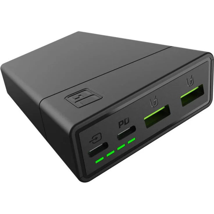 Green Cell PowerPlay20 2x USB Ultra Charge USB-C Power Delivery, 20000 mAh, 18 W, Powerbank, schwarz – Bild 5
